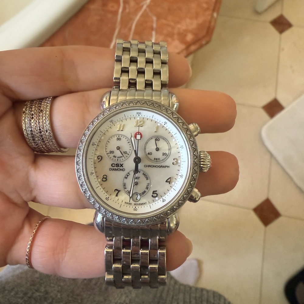 Michele  Diamond Chronograph Watch